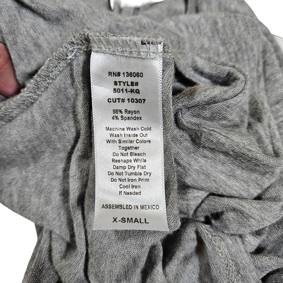 Project Social T Cropped V-Neck T Shirt, Heather Grey, XS - Picture 8 of 8